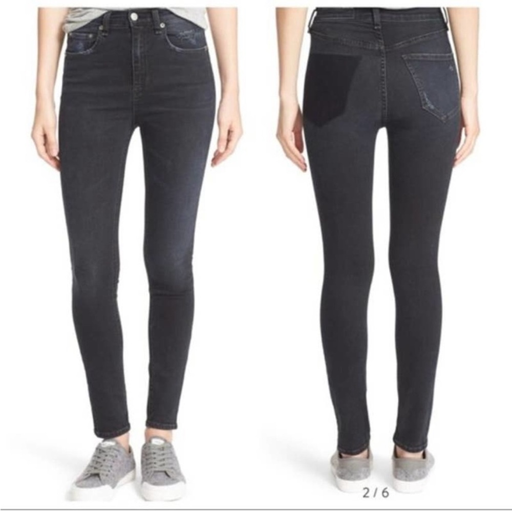 Rag & Bone Dive High Rise Skinny Jean in Clean Steel, Size 23